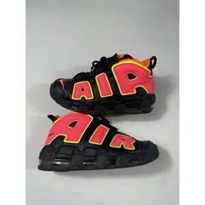 Nike Air More Uptempo Shoes Sneakers Womens Size 7 Black Pink Volt 917593-002